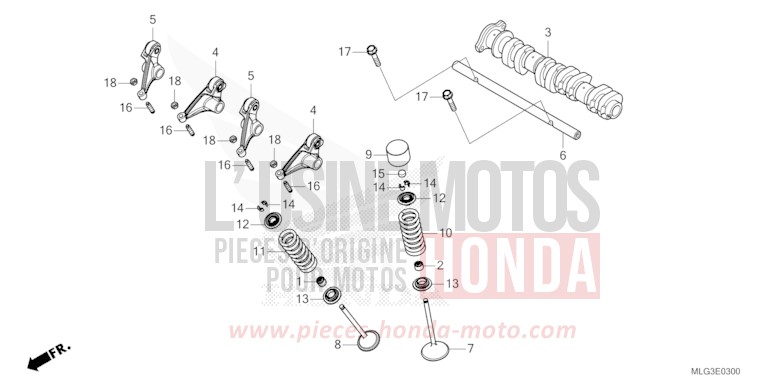 ARBRE A CAMES/SOUPAPE de Africa Twin DCT GRAND PRIX RED (R380B) de 2022